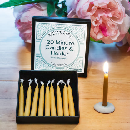 Twenty Minute Relaxation Beeswax Candles (Pack of 10)